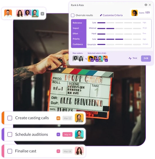 Pzaz casting, auditions and task management tools